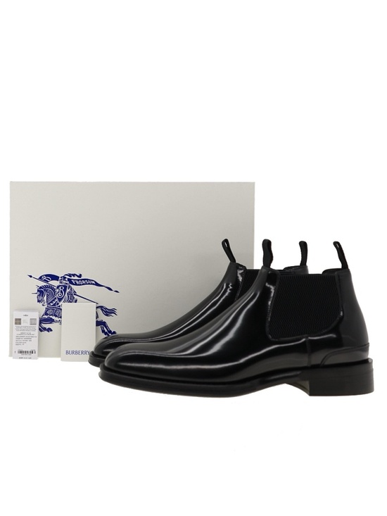 Burberry Bloomsbury Chelsea Boots Black Leather Size 43 New main image 7